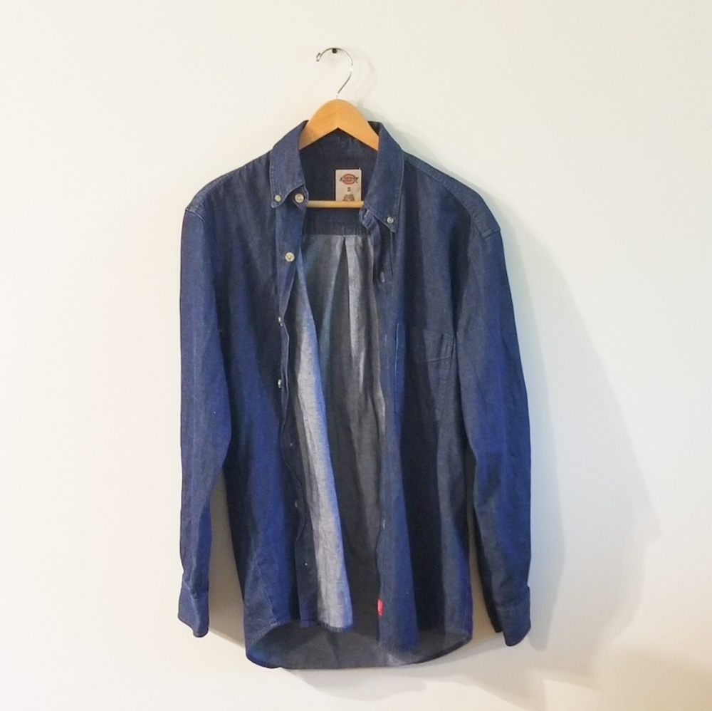 Dickies Long Sleeve Button Down Denim Shirt